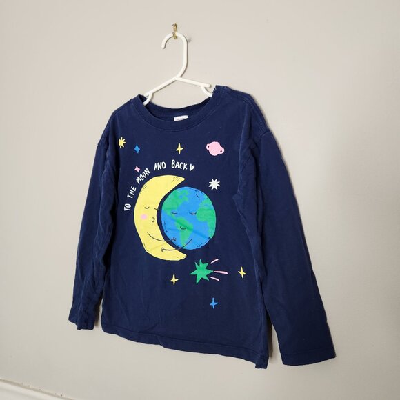 HANNA ANDERSSON Navy Moon Graphic Long Sleeve - Picture 1 of 4